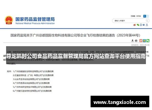 尊龙凯时公司食品药品监督管理局官方网站查询平台使用指南